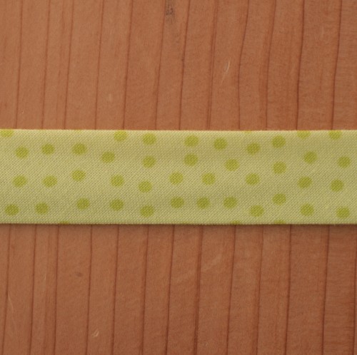 Bio-Baumwoll-Schrägband Minidots limonengelb