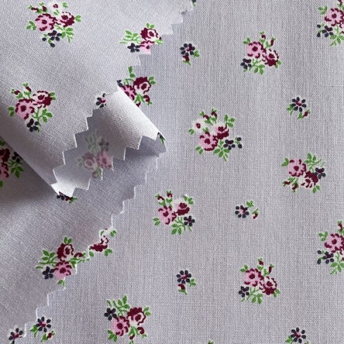Bio-Stoff Blümchen grau