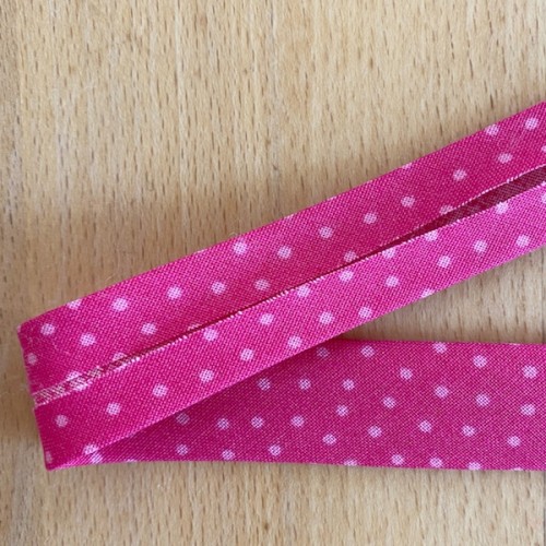 Bio-Baumwoll-Schrägband Minidots pink