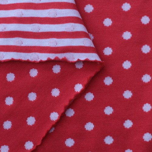 Bio Jacquard-Strick Punkte rot