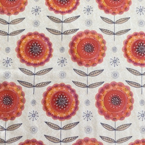 Bio Stretch-Jersey Retroblumen