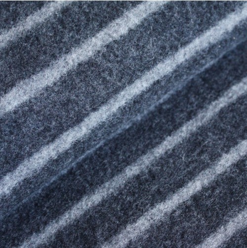Bio Wollfleece - dunkelgrau gestreift