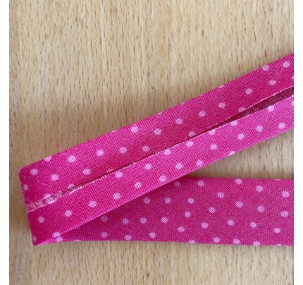 Bio-Baumwoll-Schrägband Minidots pink