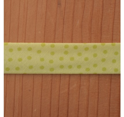 Bio-Baumwoll-Schrägband Minidots limonengelb